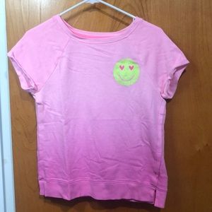 Pink ombre shirt with smiley face on it